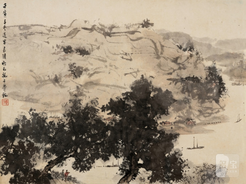 傅抱石 1904-1965 嘉陵秋色 - 图1